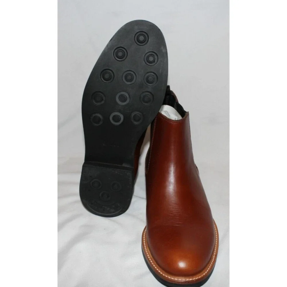 Nisolo Men's Marco Everyday Chelsea Leather Boots‎ Brandy $268 NEW